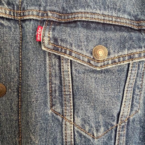 Levi's- Mens Type III Denim Jean Trucker Jacket Fleeced Lined. Size Large - Picture 4 of 11